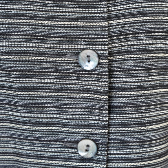 Worthington textured pattern neutral horizontal stripe pearl look buttons 10 - Picture 13 of 16